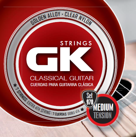 Set 970 Encordado GK Guitarra Clásica Dorado con 4º Adicional