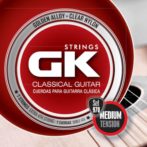 Encordado Gk Guitarra Clásica Dorado Con 4º Adicional